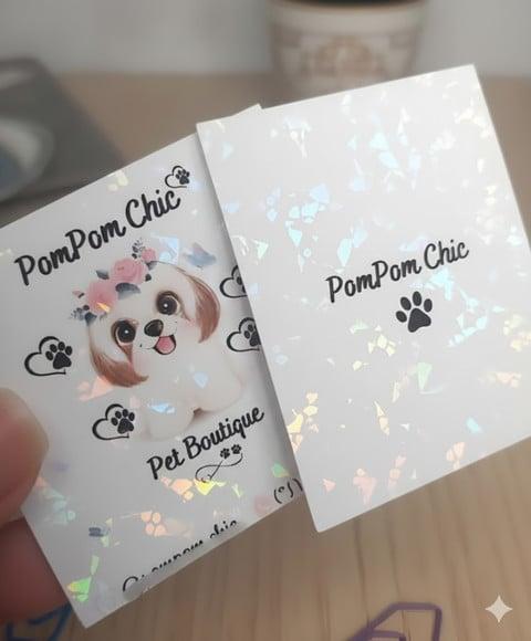 Tag Quadrada ou Redonda 5x5cm - Holográfica