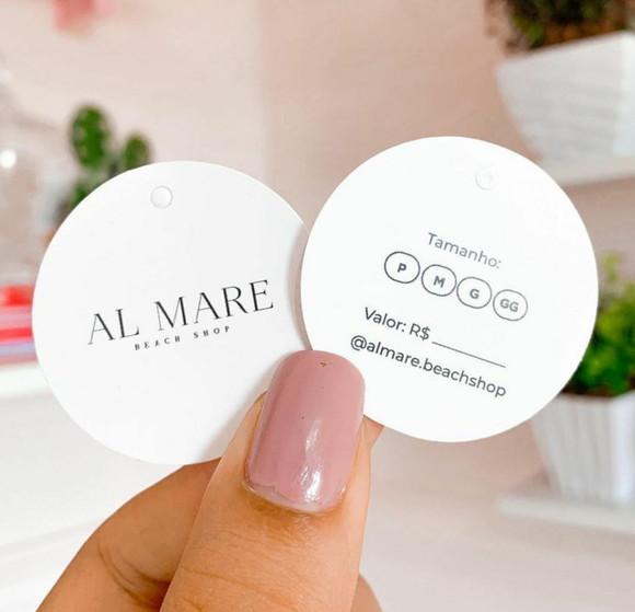 Tag Personalizada Quadrada ou Redonda 6cm - Frente e Verso