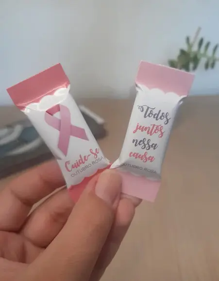 50 Balas Personalizadas - Outubro Rosa