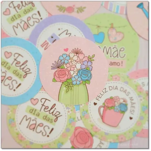 Adesivo Feliz Dia das Mães - 4x4cm