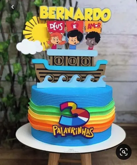 ARQUIVO DE CORTE - TOPO DE BOLO 3 PALAVRINHAS EM CAMADA