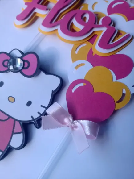 Arquivo De Corte - Topo De Bolo Hello Kitty Camadas