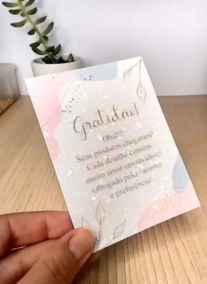 Cartão de Agradecimento ao Cliente Holográfico - Frente Vers