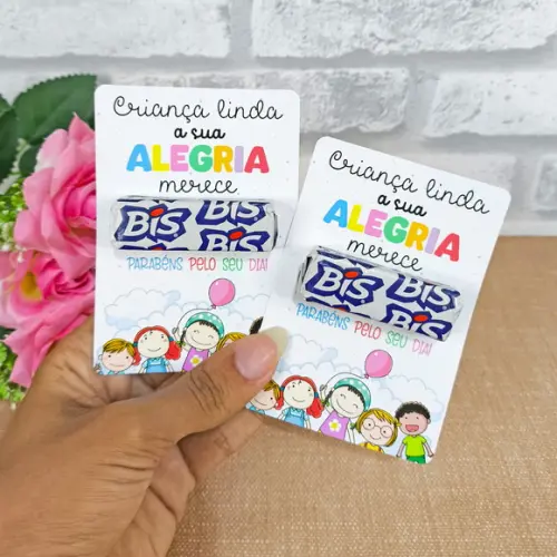 Cartão com Bis - Lembrancinha Dia das Crianças