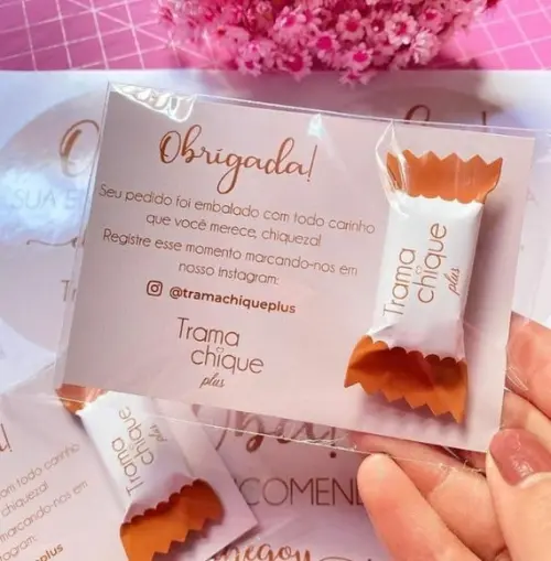 Cartão para Balinha Personalizado com Sua Logo