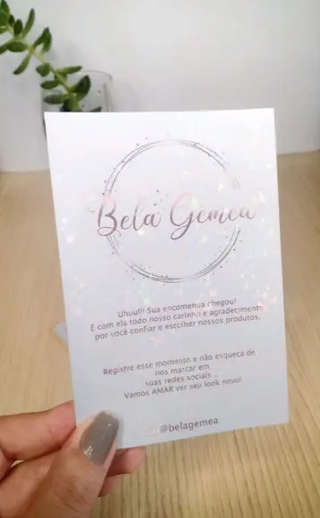 Cartão de Agradecimento ao Cliente Holográfico - Frente Vers