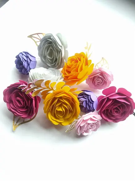 Flores de Papel para Topo de Bolo
