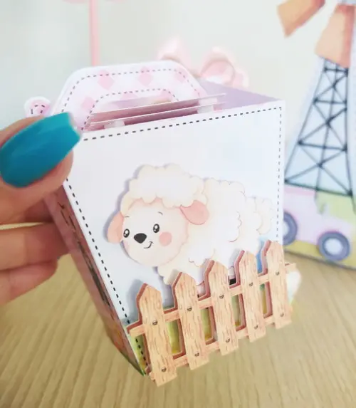 Kit 12 Personalizados Fazendinha Rosa