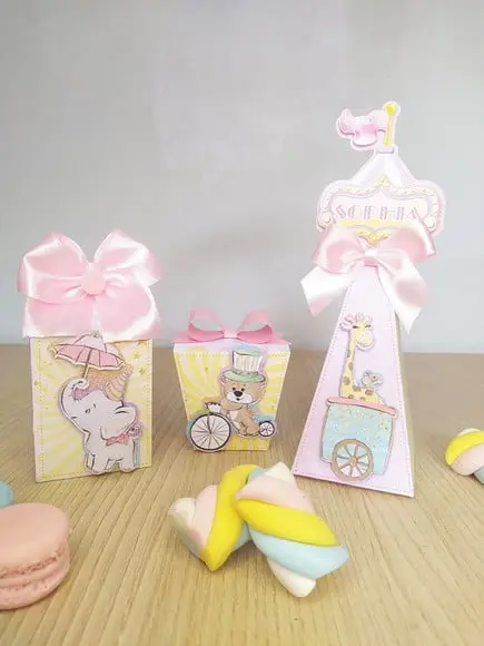 Kit 15 Personalizados Circo Rosa