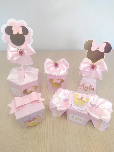 Kit 20 Personalizados - Minnie Rosa Luxo