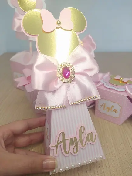 Kit 20 Personalizados - Minnie Rosa Luxo
