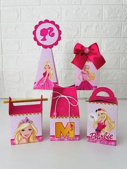 Kit 20 Personalizados Barbie Pink