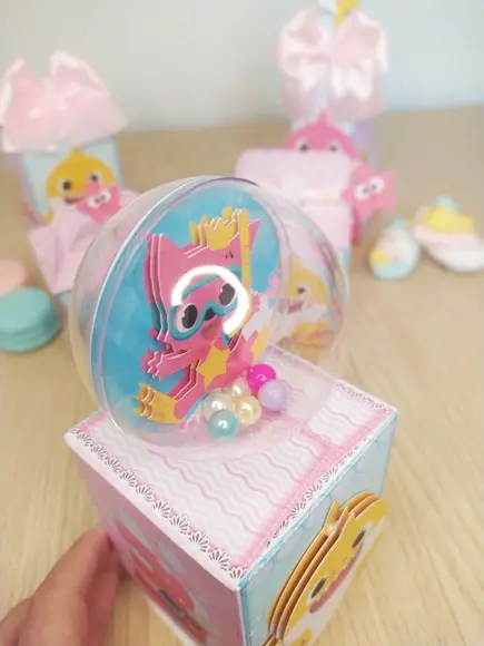 Kit 25 Personalizados Babyshark Rosa
