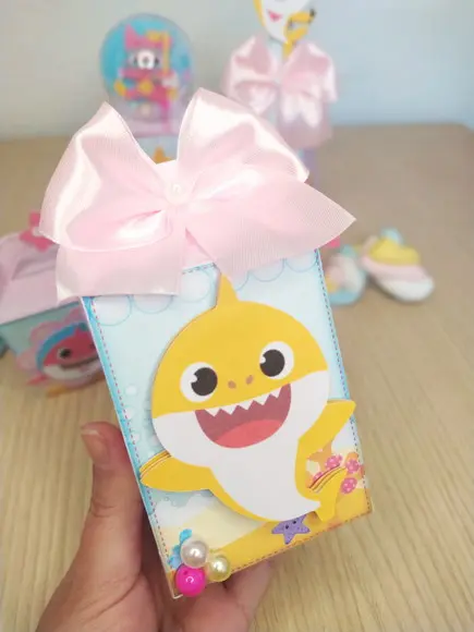 Kit 25 Personalizados Babyshark Rosa