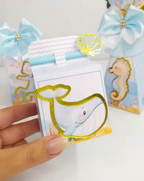 Kit 30 Personalizados - Fundo do Mar Aquarela
