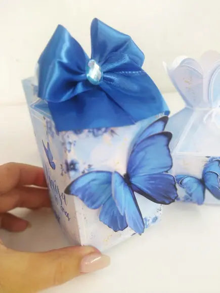 Kit 30 Personalizados - Borboleta Azul