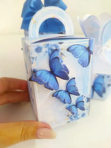 Kit 30 Personalizados - Borboleta Azul