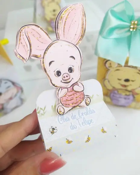 Kit 40 Personalizados Ursinho Pooh Baby