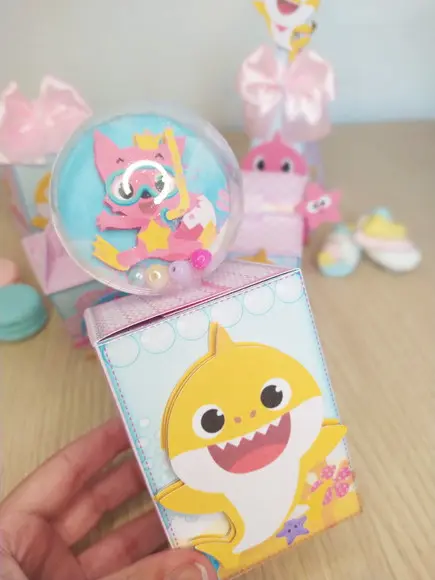 Kit 50 Personalizados Babyshark Rosa