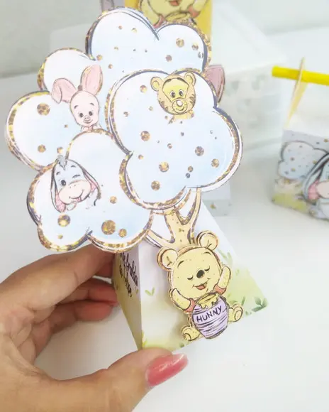Kit 40 Personalizados Ursinho Pooh Baby