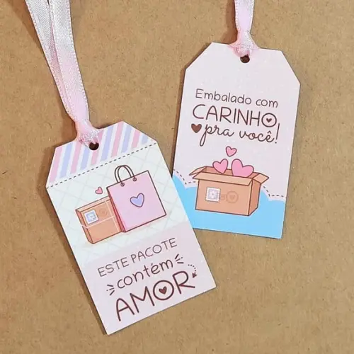 Tag Embalagem Fofa - 6x4cm (frete Grátis)