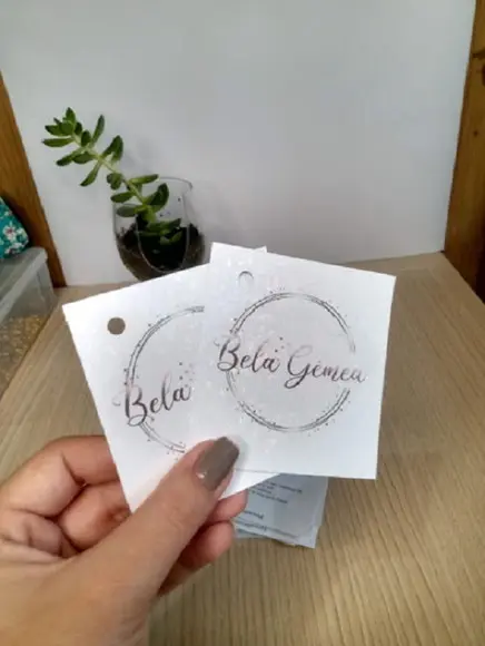 Tag Quadrada ou Redonda 5x5cm - Holográfica