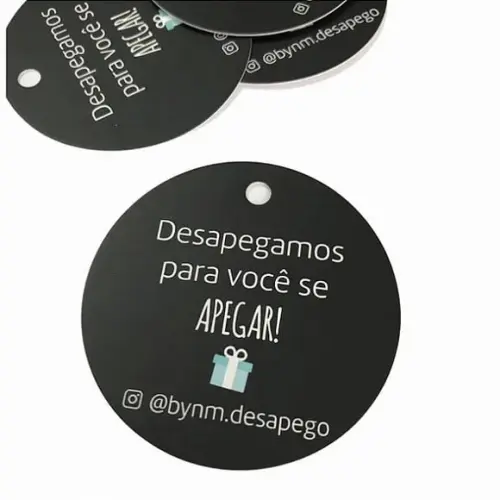 Tag Personalizada Redonda 4cm - Só Frente Cores Escuras