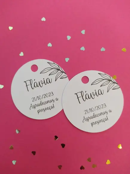 Tag Personalizada 4cm - Só Frente - Tiragem Pequena
