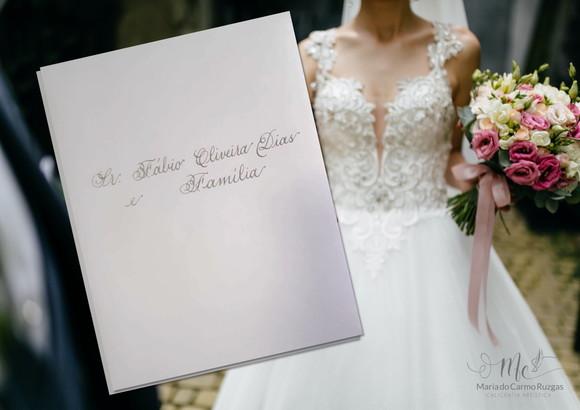 Caligrafia Artística em Convites - Casamento (50 Convites)
