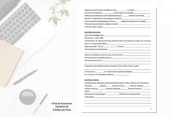 Ficha Anamnese Psicologia Infantil - Personalizada