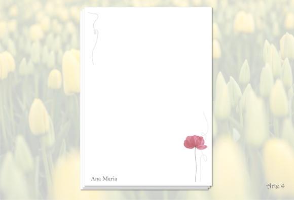 Papel de Carta Personalizado - Bloco de Notas - A5 - 100 Fls