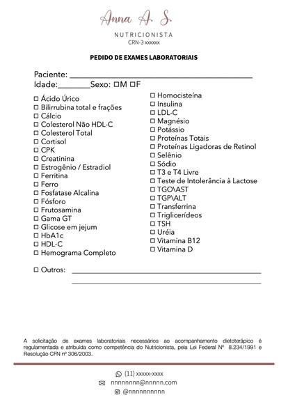 Pedidos de Exames Personalizados - A5 c/ 100 Fls
