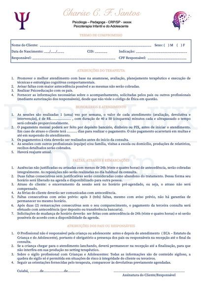 Temo de Compromisso Psicologia - Personalizado
