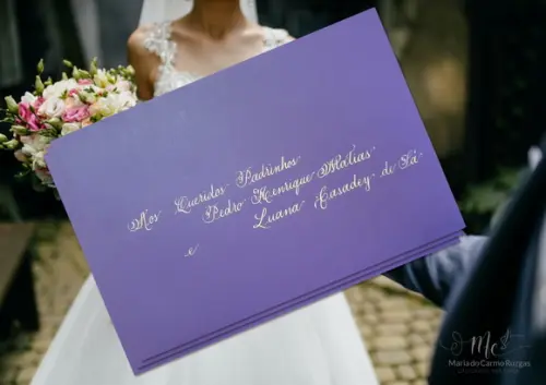 Caligrafia Artística em Convites - Casamento (50 Convites)