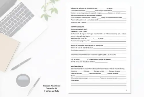Ficha Anamnese Psicologia Infantil - Personalizada