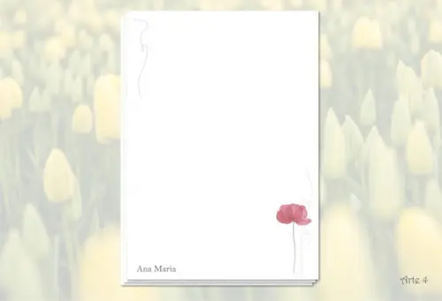 Papel de Carta Personalizado - Bloco de Notas - A5 - 100 Fls