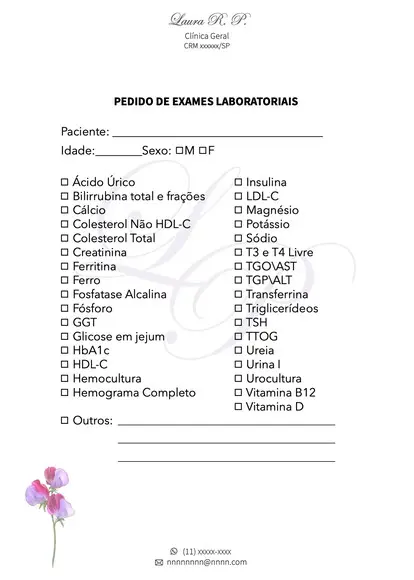 Pedidos de Exames Personalizados - A5 c/ 100 Fls