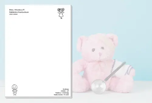 Receituário Personalizado A5 - 100 fls - Pediatria