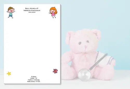 Receituário Personalizado A5 - 100 fls - Pediatria