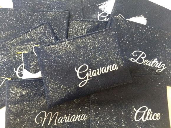10 Necessaires Slim Glitter pequena
