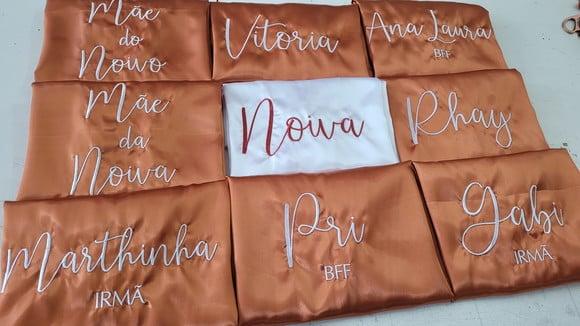 Robe Personalizado Cetim com Elastano