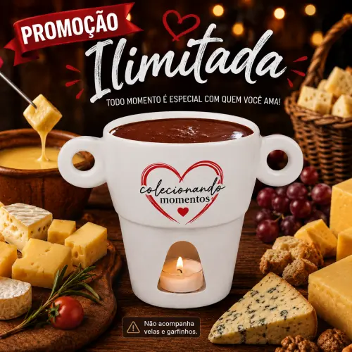 Fondue de Porcelana Branca de 250ml