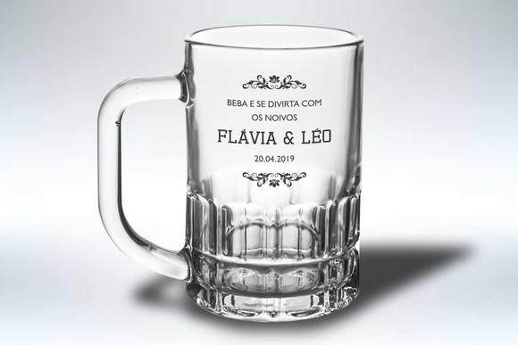 Caneca Personalizada de Chopp Vidro 300ml - Kit 48 Un.