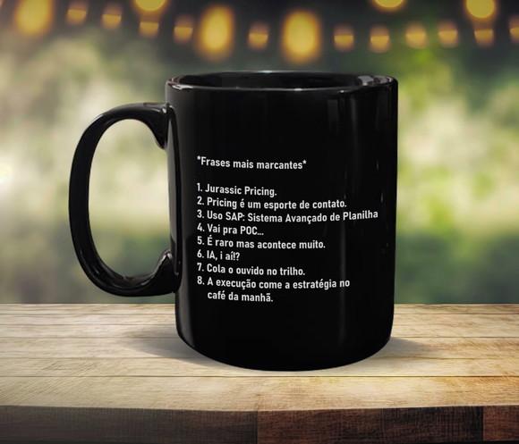 Caneca Personalizada Preta de Porcelana 300ml - Kit 48 Un.