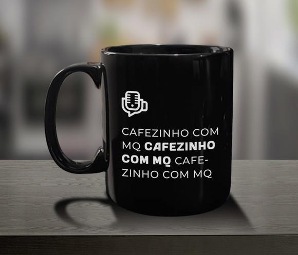 Caneca Personalizada Preta de Porcelana 300ml - Kit 48 Un.