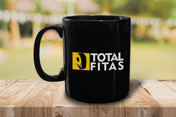 Caneca Personalizada Preta de Porcelana 300ml - Kit 48 Un.