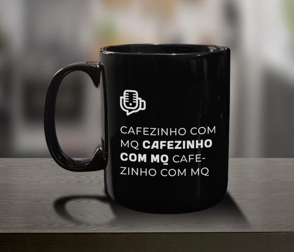 Caneca Personalizada Preta Porcelana 300ml 48 Unidades.
