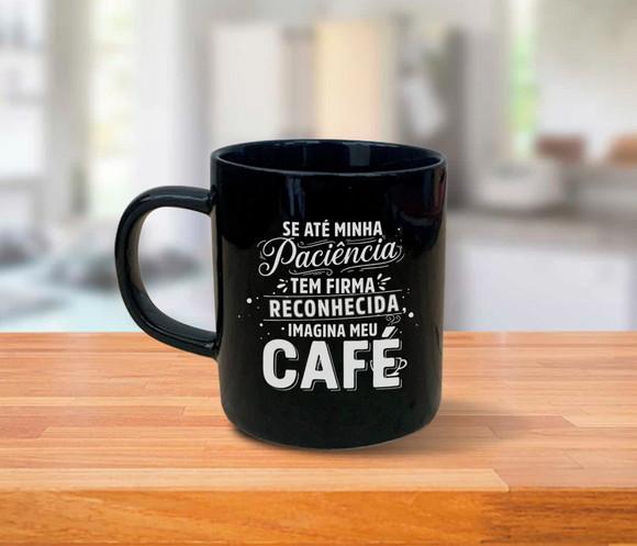 Caneca Preta Personalizada 200ml de Porcelana