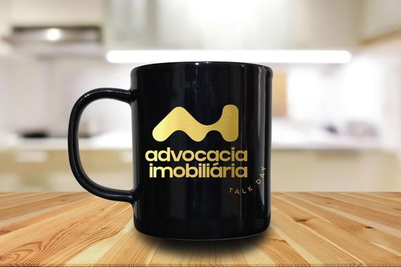 Caneca Preta Personalizada de 300ml - Kit 48 Unidades