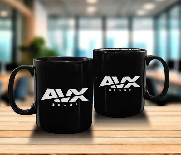 Caneca Preta Personalizada de Porcelana 300ml - 300 Unidades